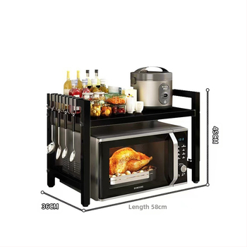 Μεταλλική πολυλειτουργική μετακινούμενη ραφιέρα κουζίνας για μικροκύματα, φούρνο και οικιακές συσκευές; μοντέρνος μινιμαλιστικός σχεδιασμός, λανσαρίστηκε το 2022.