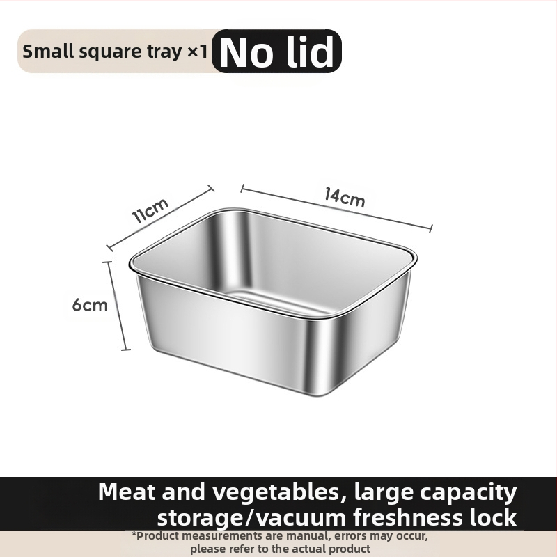 Ορθογώνιο πιάτο σερβιρίσματος από ανοξείδωτο ατσάλι 304 με καπάκι, για συντήρηση στο ψυγείο – ιδανικό για μπάρμπεκιου, κρύα πιάτα, φρούτα και ψάρια ατμού ή στη σχάρα