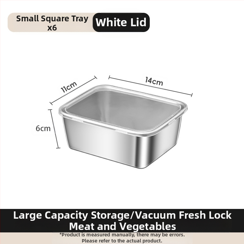 Ορθογώνιο πιάτο σερβιρίσματος από ανοξείδωτο ατσάλι 304 με καπάκι, για συντήρηση στο ψυγείο – ιδανικό για μπάρμπεκιου, κρύα πιάτα, φρούτα και ψάρια ατμού ή στη σχάρα