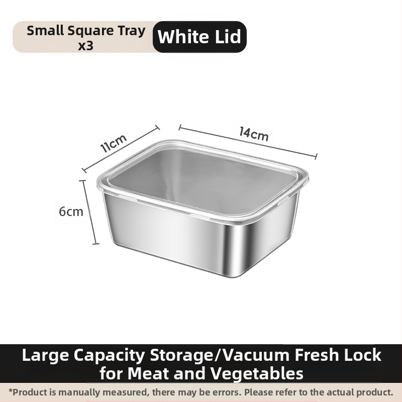 Ορθογώνιο πιάτο σερβιρίσματος από ανοξείδωτο ατσάλι 304 με καπάκι, για συντήρηση στο ψυγείο – ιδανικό για μπάρμπεκιου, κρύα πιάτα, φρούτα και ψάρια ατμού ή στη σχάρα