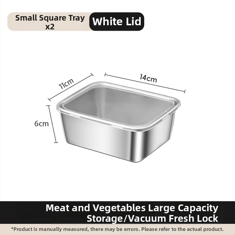 Ορθογώνιο πιάτο σερβιρίσματος από ανοξείδωτο ατσάλι 304 με καπάκι, για συντήρηση στο ψυγείο – ιδανικό για μπάρμπεκιου, κρύα πιάτα, φρούτα και ψάρια ατμού ή στη σχάρα