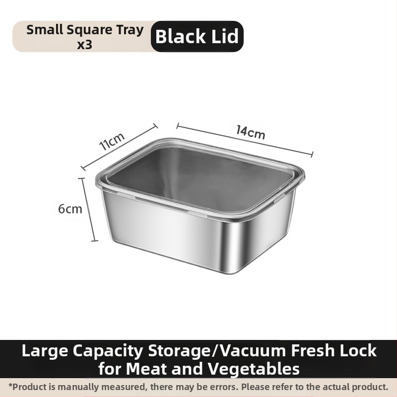 Ορθογώνιο πιάτο σερβιρίσματος από ανοξείδωτο ατσάλι 304 με καπάκι, για συντήρηση στο ψυγείο – ιδανικό για μπάρμπεκιου, κρύα πιάτα, φρούτα και ψάρια ατμού ή στη σχάρα