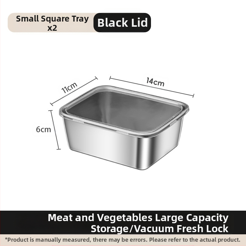 Ορθογώνιο πιάτο σερβιρίσματος από ανοξείδωτο ατσάλι 304 με καπάκι, για συντήρηση στο ψυγείο – ιδανικό για μπάρμπεκιου, κρύα πιάτα, φρούτα και ψάρια ατμού ή στη σχάρα