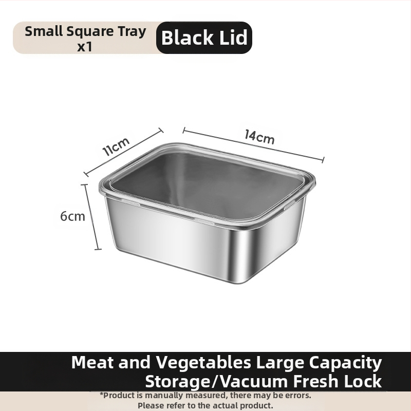 Ορθογώνιο πιάτο σερβιρίσματος από ανοξείδωτο ατσάλι 304 με καπάκι, για συντήρηση στο ψυγείο – ιδανικό για μπάρμπεκιου, κρύα πιάτα, φρούτα και ψάρια ατμού ή στη σχάρα