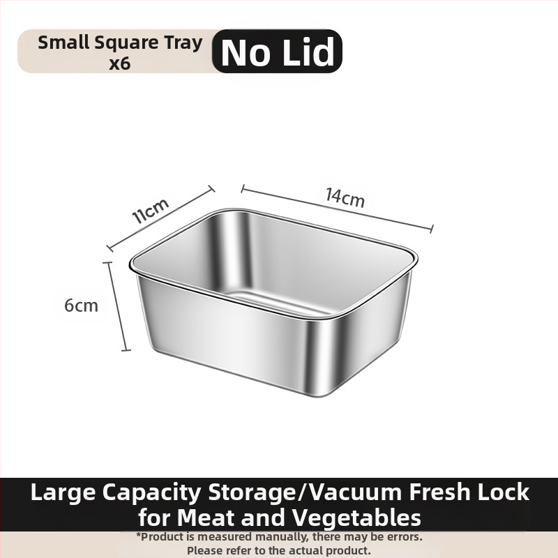 Ορθογώνιο πιάτο σερβιρίσματος από ανοξείδωτο ατσάλι 304 με καπάκι, για συντήρηση στο ψυγείο – ιδανικό για μπάρμπεκιου, κρύα πιάτα, φρούτα και ψάρια ατμού ή στη σχάρα