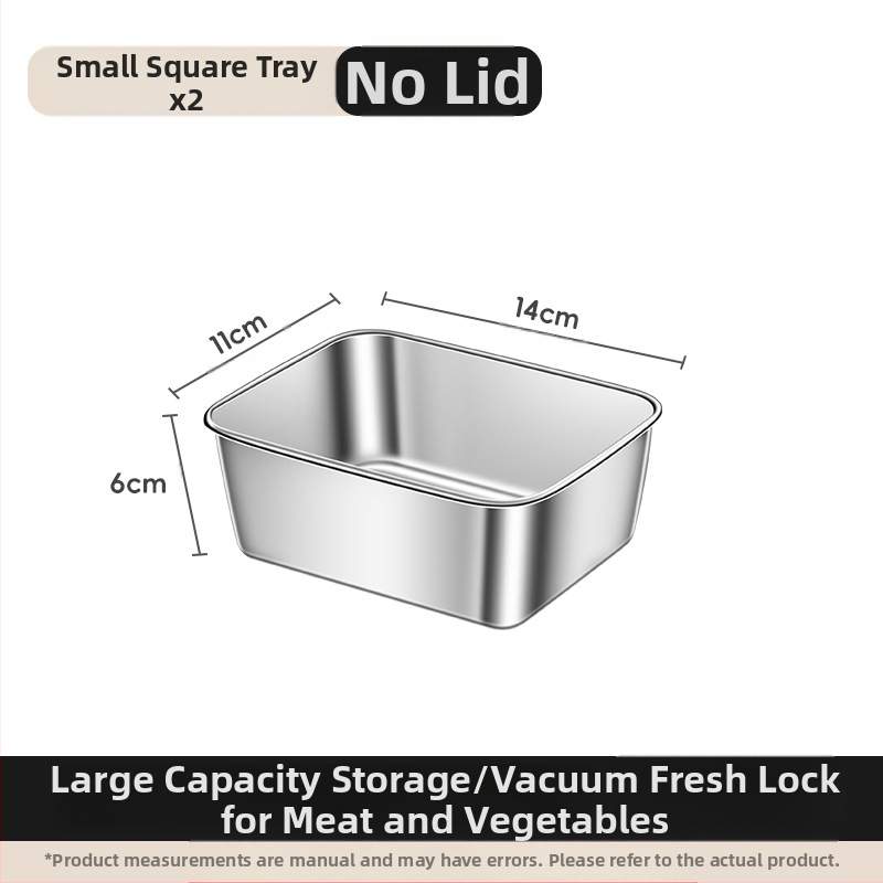 Ορθογώνιο πιάτο σερβιρίσματος από ανοξείδωτο ατσάλι 304 με καπάκι, για συντήρηση στο ψυγείο – ιδανικό για μπάρμπεκιου, κρύα πιάτα, φρούτα και ψάρια ατμού ή στη σχάρα