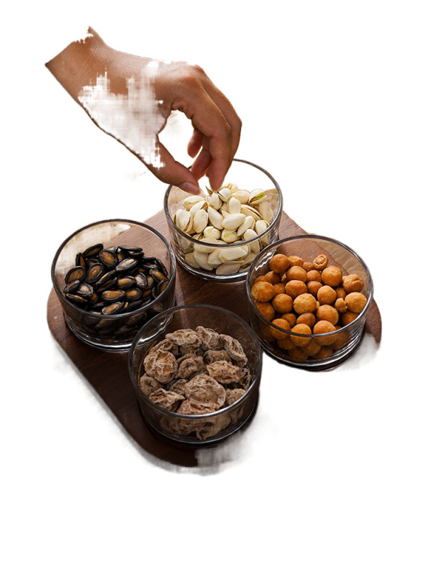 Διαχωριζόμενο πιάτο φρούτων ιαπωνικού στυλ με καπάκι, στρογγυλό γυάλινο μπολ για φρούτα και σνακ, απλός σχεδιασμός