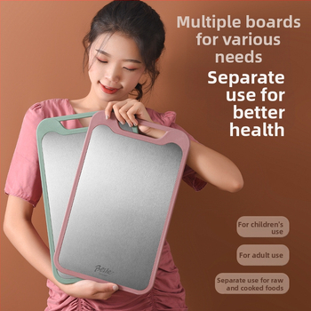 Πίνακας κοπής από 304 ανοξείδωτο ατσάλι-πλαστικό, διπλής όψεως, αντιολισθητικός, πολυλειτουργικός για κουζίνα, κοπή ωμών και ώριμων φρούτων, μοντέρνο μινιμαλιστικό στυλ