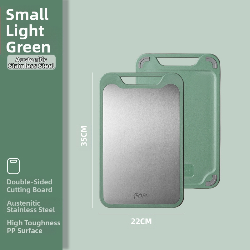Πίνακας κοπής από 304 ανοξείδωτο ατσάλι-πλαστικό, διπλής όψεως, αντιολισθητικός, πολυλειτουργικός για κουζίνα, κοπή ωμών και ώριμων φρούτων, μοντέρνο μινιμαλιστικό στυλ