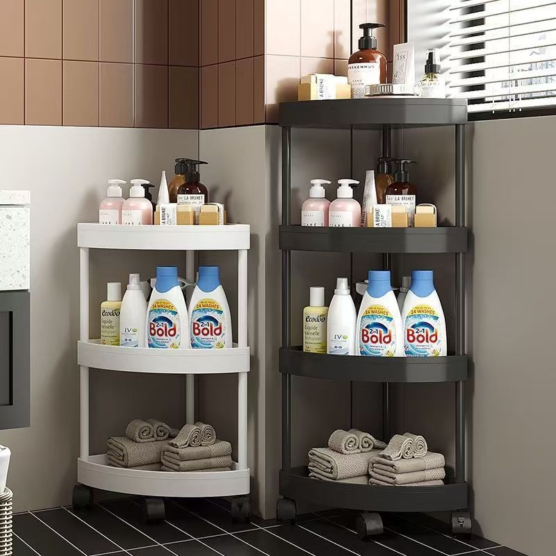 Vannas istabas trijstūra stūrī uzstāmais uzglabāšanas plaukts, plastmasa, vienkāršs moderns dizains, CE sertifikāts