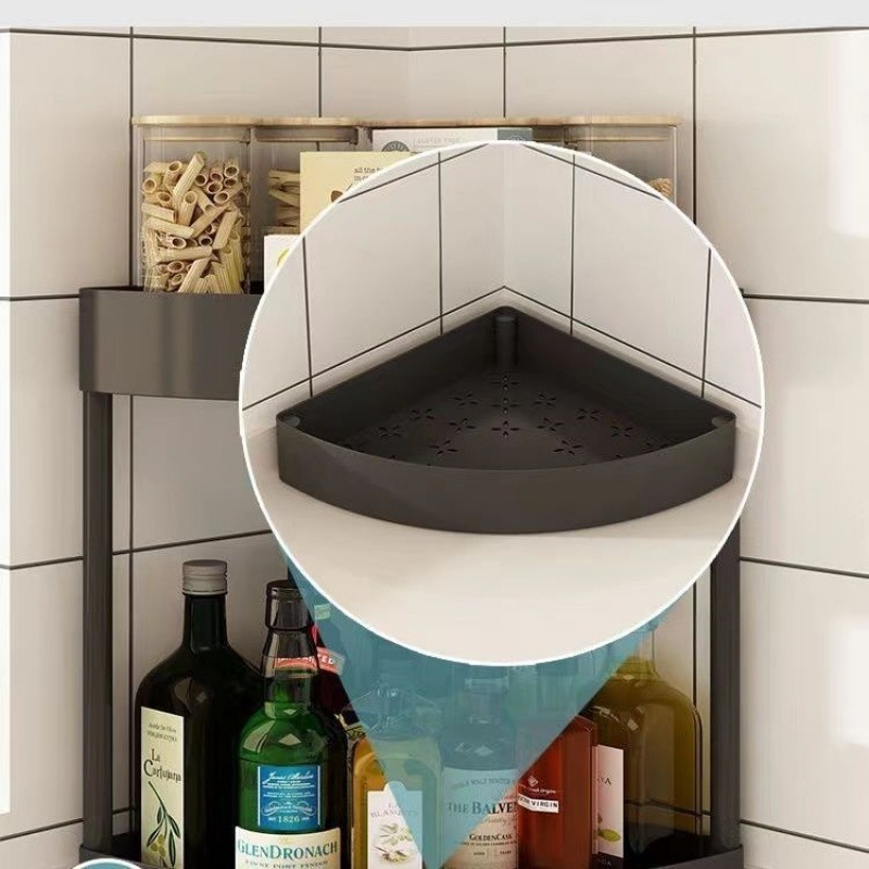 Fürdőszobai háromszög sarkos polc, műanyag, egyszerű modern dizájn, CE tanúsítvány