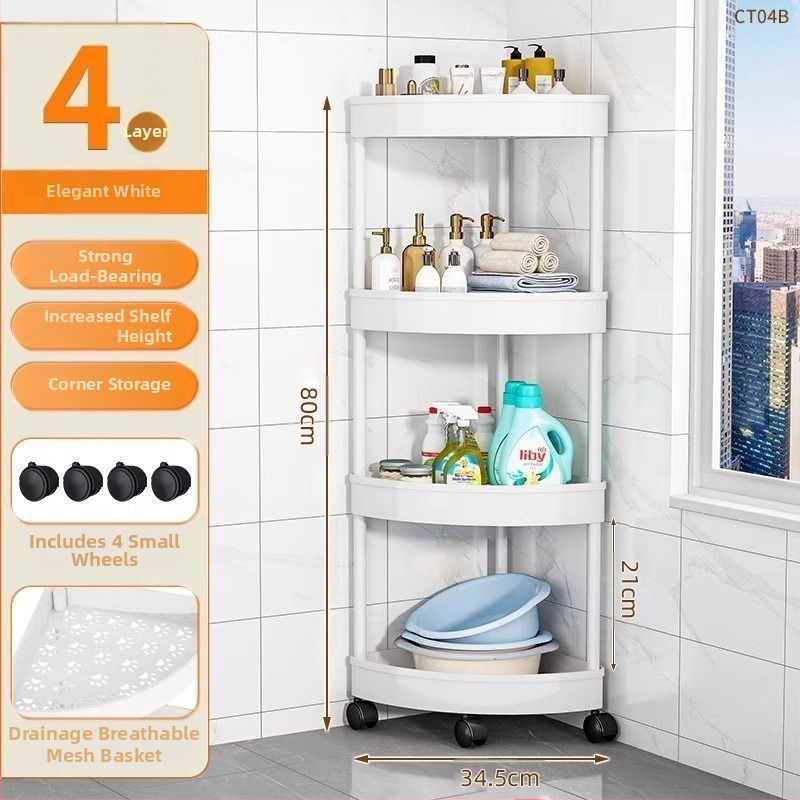 Fürdőszobai háromszög sarkos polc, műanyag, egyszerű modern dizájn, CE tanúsítvány