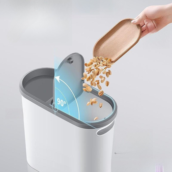 Κάδος απορριμμάτων μπάνιου με καπάκι που πιέζεται, πλαστικός, 10 L, τετράγωνος, απαλό κλείσιμο, οικιακή χρήση