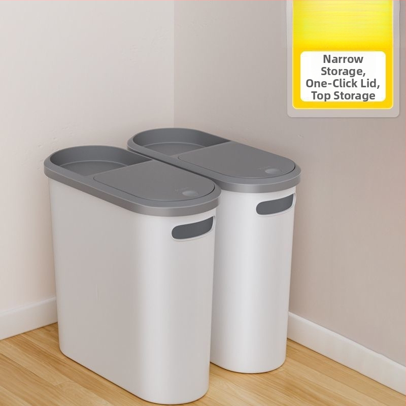 Κάδος απορριμμάτων μπάνιου με καπάκι που πιέζεται, πλαστικός, 10 L, τετράγωνος, απαλό κλείσιμο, οικιακή χρήση