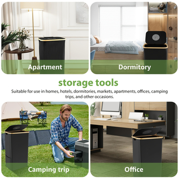 Κάλαθι αποθήκευσης με καπάκι για ανακύκλωση μπουκαλιών, αναδιπλούμενο καλάθι από ύφασμα Oxford