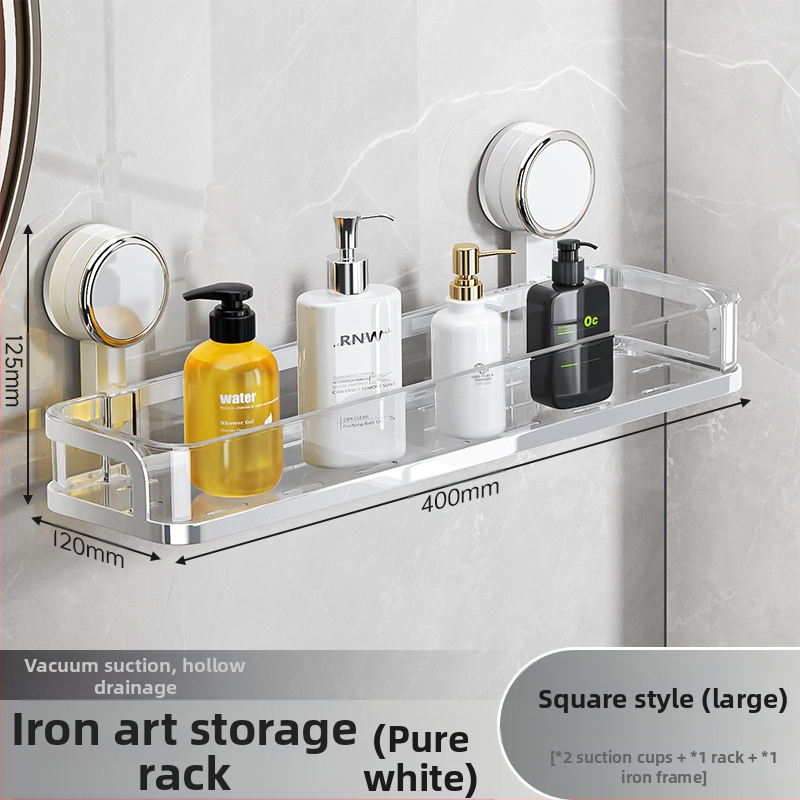 Fali szívócsés fürdőszobai tároló – PET + rozsdamentes acél, egy szintű, könnyed luxus stílus, CE tanúsítvány