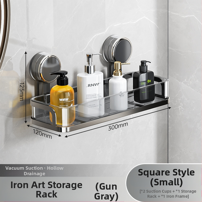 Fali szívócsés fürdőszobai tároló – PET + rozsdamentes acél, egy szintű, könnyed luxus stílus, CE tanúsítvány