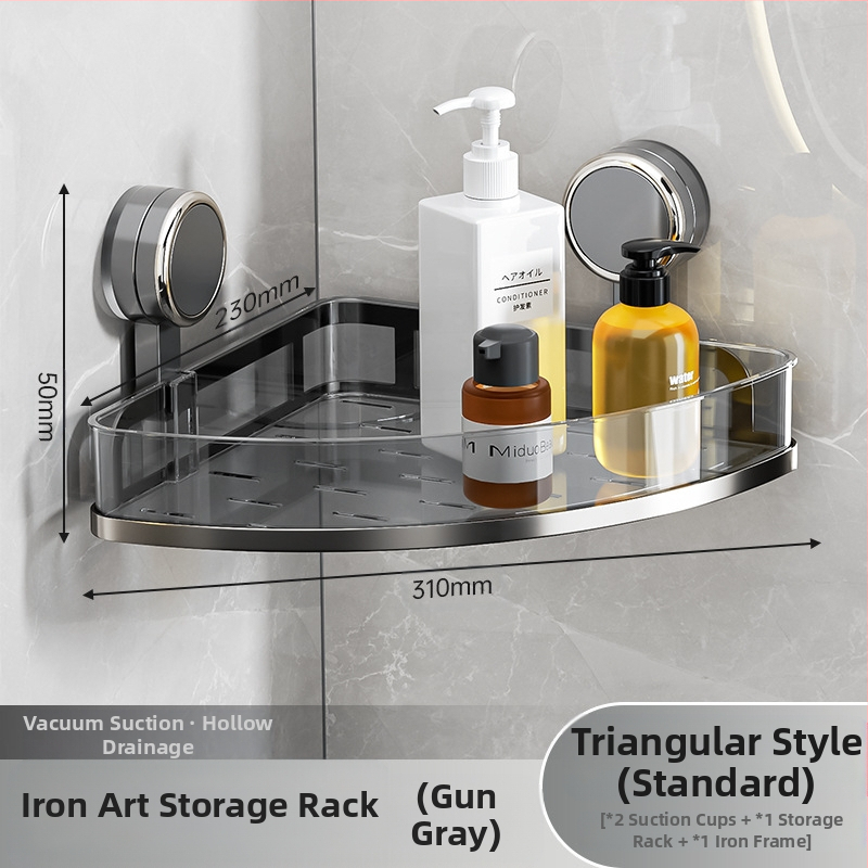 Fali szívócsés fürdőszobai tároló – PET + rozsdamentes acél, egy szintű, könnyed luxus stílus, CE tanúsítvány