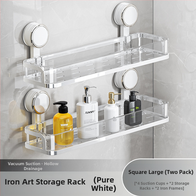 Fali szívócsés fürdőszobai tároló – PET + rozsdamentes acél, egy szintű, könnyed luxus stílus, CE tanúsítvány