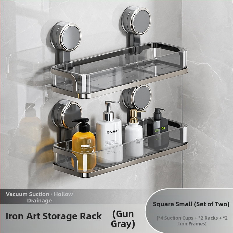 Fali szívócsés fürdőszobai tároló – PET + rozsdamentes acél, egy szintű, könnyed luxus stílus, CE tanúsítvány