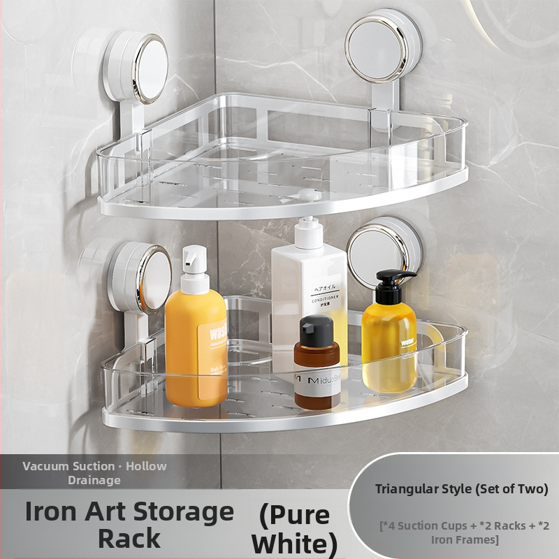 Fali szívócsés fürdőszobai tároló – PET + rozsdamentes acél, egy szintű, könnyed luxus stílus, CE tanúsítvány