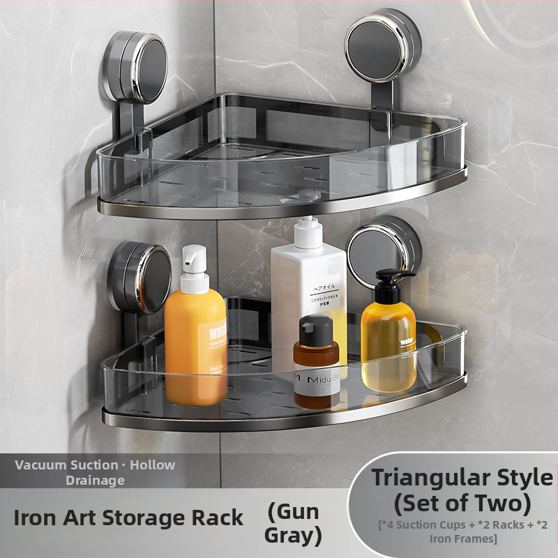 Fali szívócsés fürdőszobai tároló – PET + rozsdamentes acél, egy szintű, könnyed luxus stílus, CE tanúsítvány