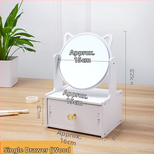 Cutie de depozitare pentru cosmetică cu masă de toaletă și dulap oglindă încorporat – din plastic, stil modern minimalist, brand Huishijia, logo tipărit