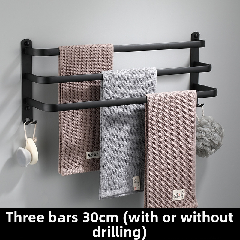 Ραφιέρα πετσέτας τοίχου χωρίς διάτρηση, από Space Aluminum, πολλαπλών στρώσεων, CE πιστοποίηση