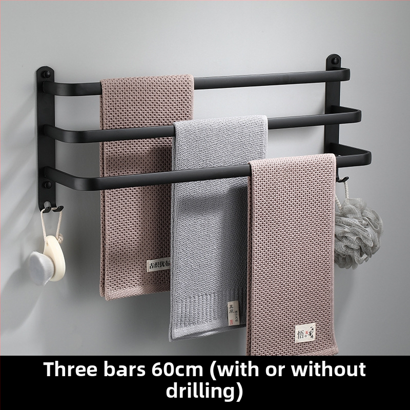 Ραφιέρα πετσέτας τοίχου χωρίς διάτρηση, από Space Aluminum, πολλαπλών στρώσεων, CE πιστοποίηση