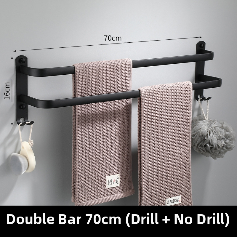 Ραφιέρα πετσέτας τοίχου χωρίς διάτρηση, από Space Aluminum, πολλαπλών στρώσεων, CE πιστοποίηση