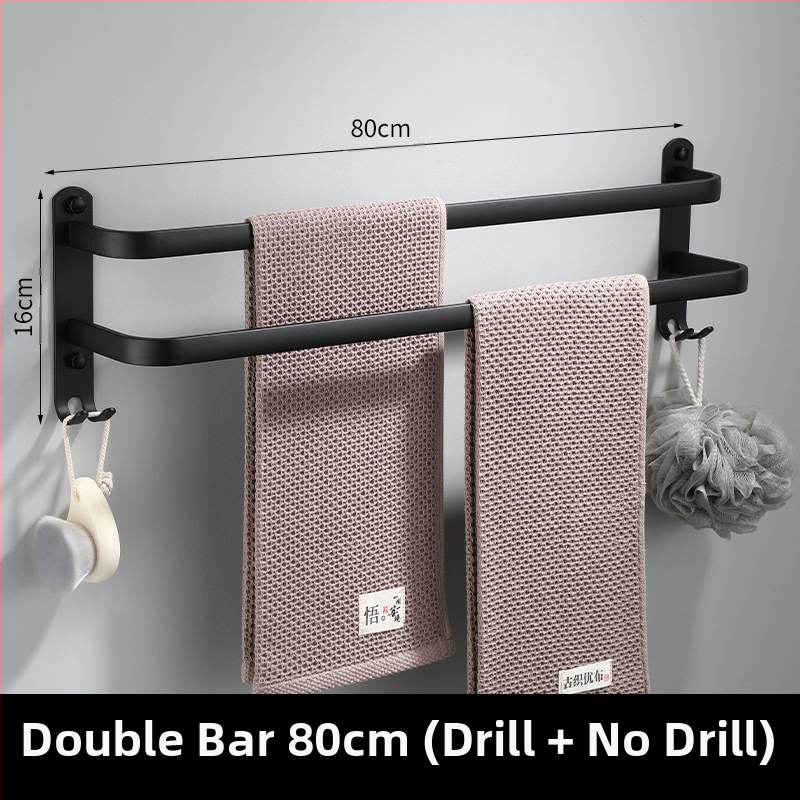 Ραφιέρα πετσέτας τοίχου χωρίς διάτρηση, από Space Aluminum, πολλαπλών στρώσεων, CE πιστοποίηση