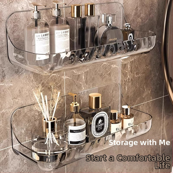 Defu 5538 Műanyag falra szerelhető fürdőszobai tároló, 1 réteg, japán stílus