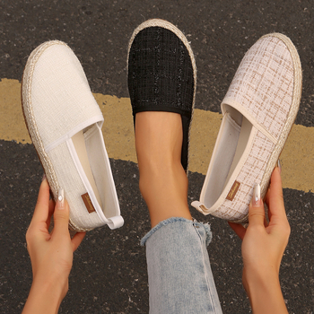 Γυναικείες παπούτσια τύπου ψαράδων με στρογγυλό δάχτυλο, σουέντ επάνω μέρος, χαμηλό ύψος, αναπνεύσιμη καουτσούκ σόλα