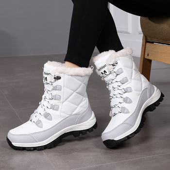 Дамски високи зимни обувки – Изкуствена кожа, Топла подплата, Висок връх, Издръжливи