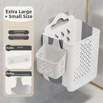 Plastikinis vonios kambario skalbinių krepšys, sieninis, sulankstomas, skirtas purviniems drabužiams