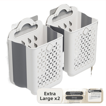 Plastikinis vonios kambario skalbinių krepšys, sieninis, sulankstomas, skirtas purviniems drabužiams