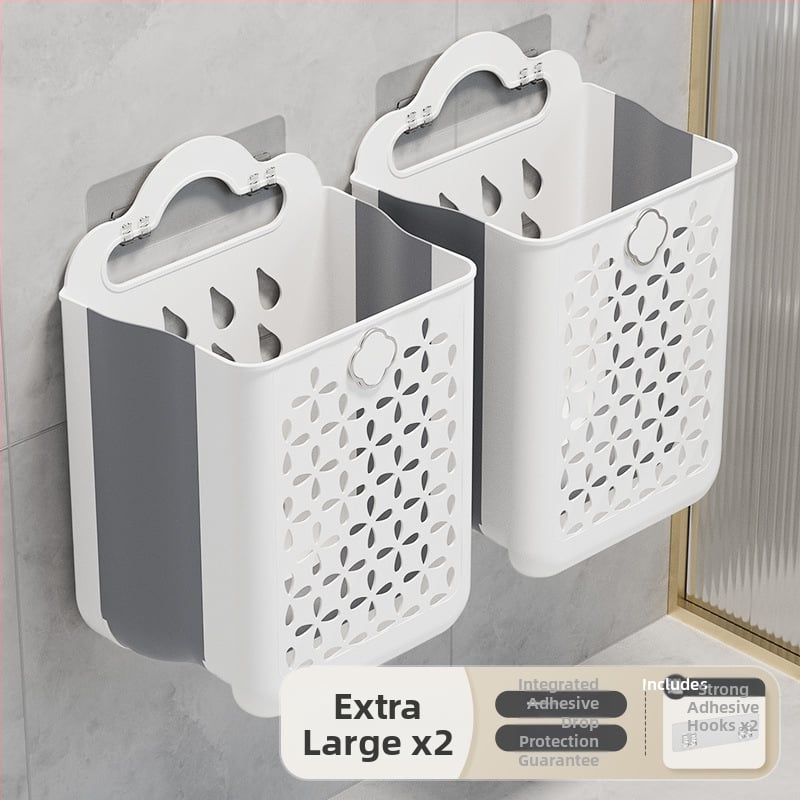 Plastikinis vonios kambario skalbinių krepšys, sieninis, sulankstomas, skirtas purviniems drabužiams