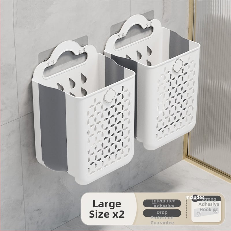 Plastikinis vonios kambario skalbinių krepšys, sieninis, sulankstomas, skirtas purviniems drabužiams