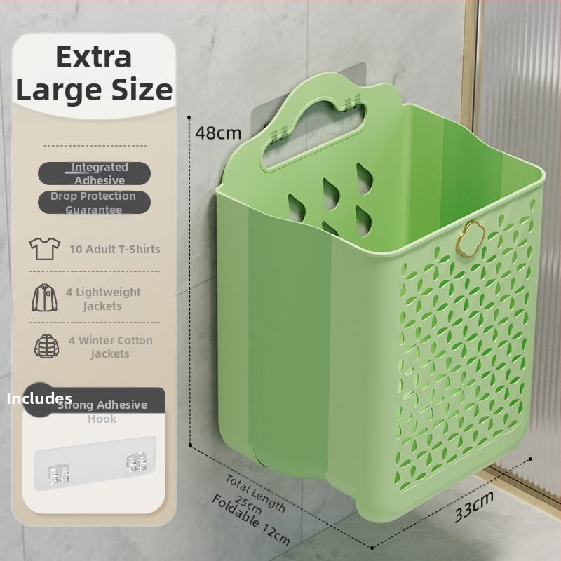 Plastikinis vonios kambario skalbinių krepšys, sieninis, sulankstomas, skirtas purviniems drabužiams