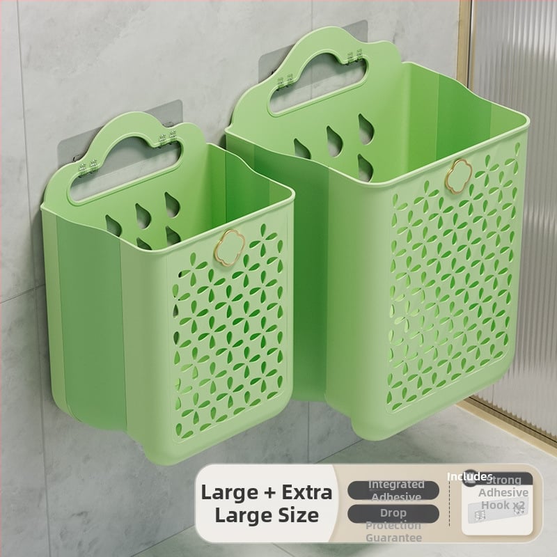 Plastikinis vonios kambario skalbinių krepšys, sieninis, sulankstomas, skirtas purviniems drabužiams
