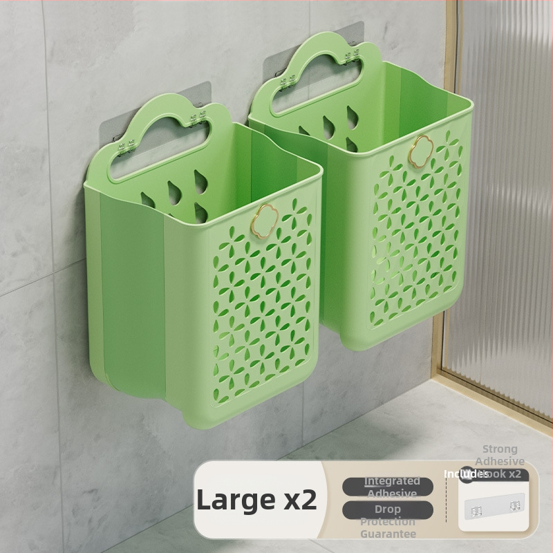 Plastikinis vonios kambario skalbinių krepšys, sieninis, sulankstomas, skirtas purviniems drabužiams