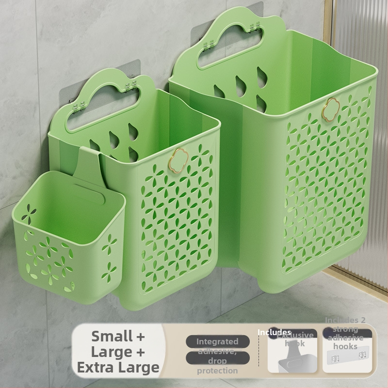 Plastikinis vonios kambario skalbinių krepšys, sieninis, sulankstomas, skirtas purviniems drabužiams