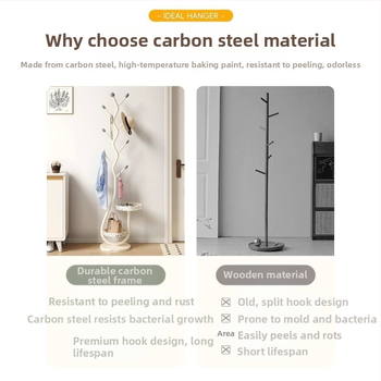 Ανεξάρτητη μεταλλική κρεμάστρα ρούχων, 6 επίπεδα, χωρίς εγκατάσταση, παραδοσιακό στιλ