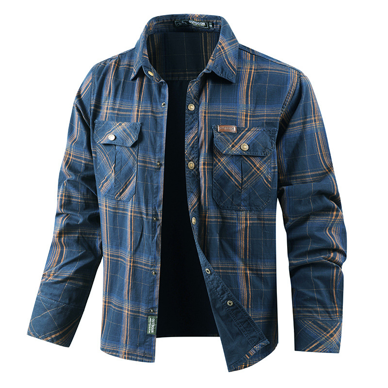 Shirt jacket, дълъг ръкав, plaid pattern, свободна кройка, памук 96%