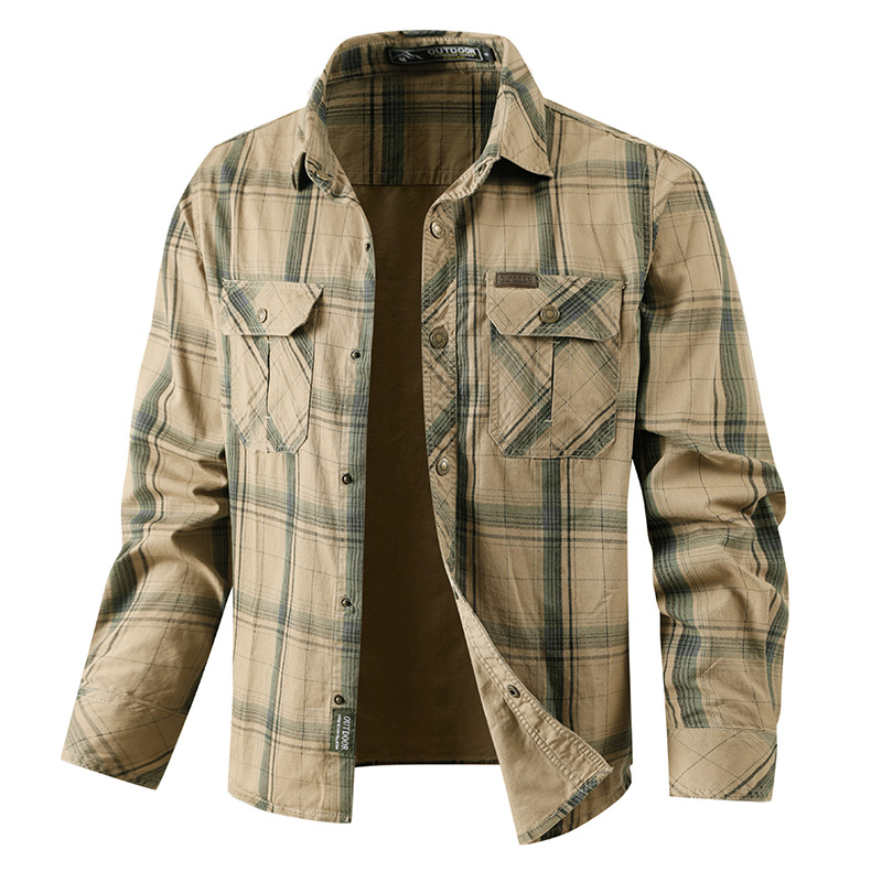 Shirt jacket, дълъг ръкав, plaid pattern, свободна кройка, памук 96%