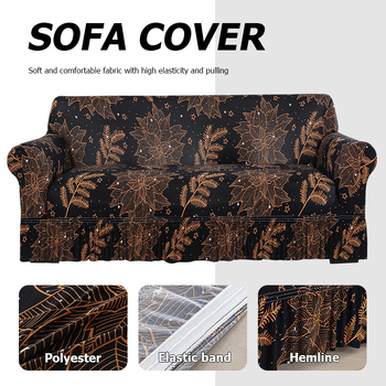 Poliesterio pluošto sofų užvalkalas su augalų gėlių raštu, tinkantis kampinėms sofoms, paprastas stilius