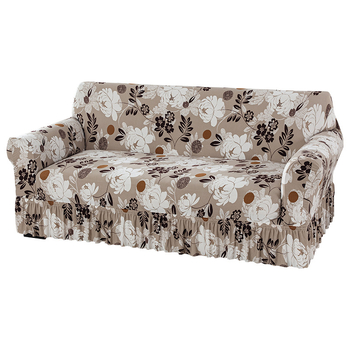 Poliesterio pluošto sofų užvalkalas su augalų gėlių raštu, tinkantis kampinėms sofoms, paprastas stilius