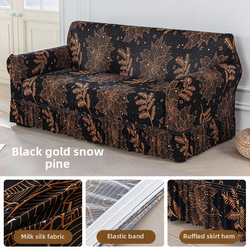 Poliesterio pluošto sofų užvalkalas su augalų gėlių raštu, tinkantis kampinėms sofoms, paprastas stilius