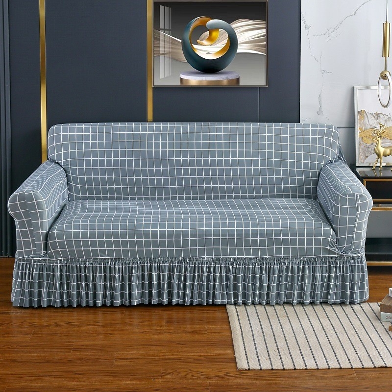 Poliesterio pluošto sofų užvalkalas su augalų gėlių raštu, tinkantis kampinėms sofoms, paprastas stilius