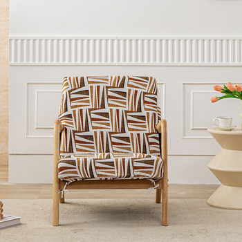 Покривало за единичен дървен стол, полиестер, правоъгълна форма, антихлъзгаща повърхност, износоустойчиво, прахозащита и декоративен стил, модерен минимализъм